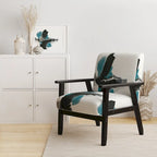 Designart  Geometric Black And Teal IV  Upholstered Modern Accent Chair - Arm Chair