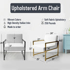 Designart  Geometric Black And Teal IV  Upholstered Modern Accent Chair - Arm Chair