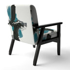 Designart  Geometric Black And Teal IV  Upholstered Modern Accent Chair - Arm Chair