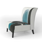Designart  Geometric Black And Teal IV  Upholstered Modern Accent Chair - Arm Chair