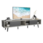 TV Stand for up to 75  TVs with Solid Wood Entertainment Center TV Console Mid-century - 70 inches