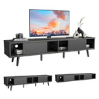 TV Stand for up to 75  TVs with Solid Wood Entertainment Center TV Console Mid-century - 70 inches