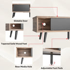 TV Stand for up to 75  TVs with Solid Wood Entertainment Center TV Console Mid-century - 70 inches