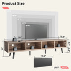 TV Stand for up to 75  TVs with Solid Wood Entertainment Center TV Console Mid-century - 70 inches