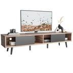 TV Stand for up to 75  TVs with Solid Wood Entertainment Center TV Console Mid-century - 70 inches