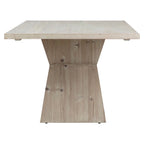 Hudson 79  Rectangular Reclaimed Pine Modern Honeycomb Pedestal Base Dining Table