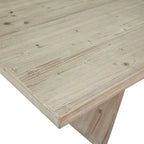 Hudson 79  Rectangular Reclaimed Pine Modern Honeycomb Pedestal Base Dining Table