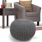 WYNDENHALL Rigby Boho Round Hand Knit Pouf