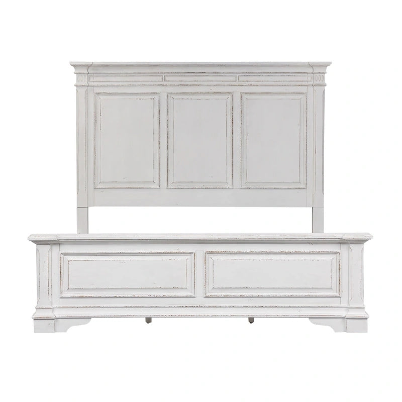 The Gray Barn Abbey Park Antique White King Panel Bed