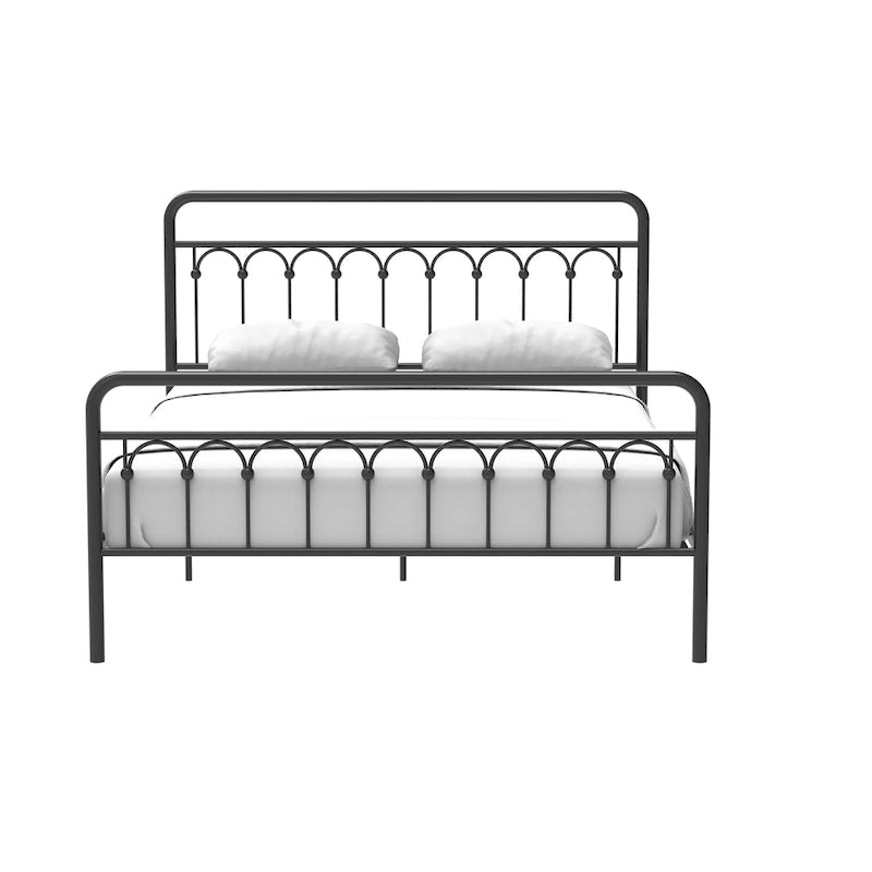 CUSchoice Metal Bed Queen in Black and Antique Brown Finishes
