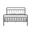 CUSchoice Metal Bed Queen in Black and Antique Brown Finishes