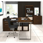Bestar Solay L-shaped Desk with Lateral File and Bookcase