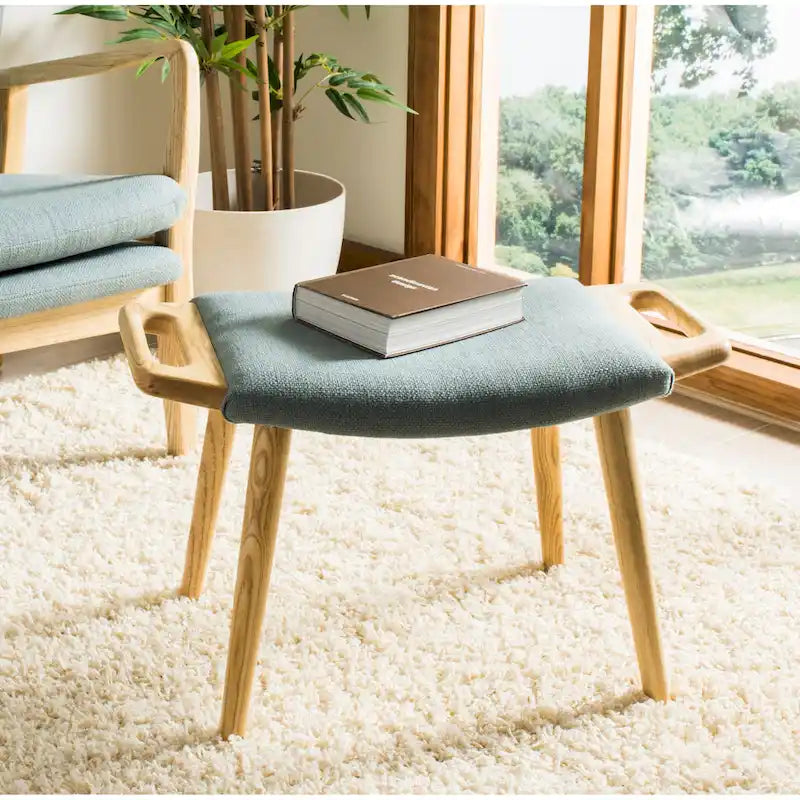 SAFAVIEH Zipora Beige/ Natural Mid-Century Bench - 11.8  x 24.6  x 15.4  - 12Wx25Dx15H