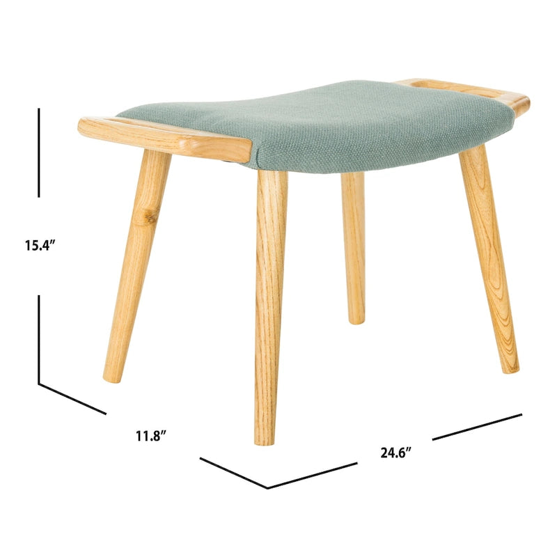 SAFAVIEH Zipora Beige/ Natural Mid-Century Bench - 11.8  x 24.6  x 15.4  - 12Wx25Dx15H