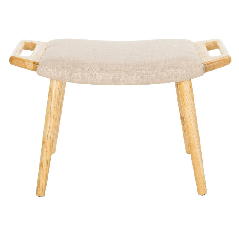 SAFAVIEH Zipora Beige/ Natural Mid-Century Bench - 11.8  x 24.6  x 15.4  - 12Wx25Dx15H