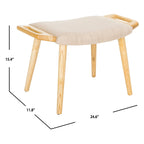 SAFAVIEH Zipora Beige/ Natural Mid-Century Bench - 11.8  x 24.6  x 15.4  - 12Wx25Dx15H