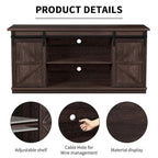 TV Stand 2 -shelf for TVs 43  up to 65 . Simple living and Modern Mid-century, farmhouse barn door -easy to store something