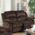 Padded Suede Motion Loveseat in Chocolate
