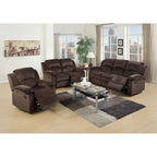 Padded Suede Motion Loveseat in Chocolate