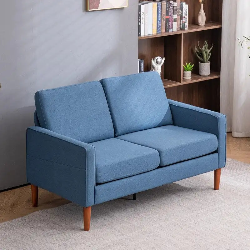 Linen Solid Wood Legs Loveseat