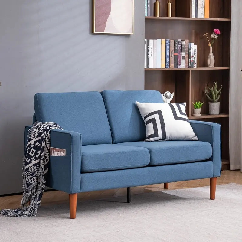 Linen Solid Wood Legs Loveseat