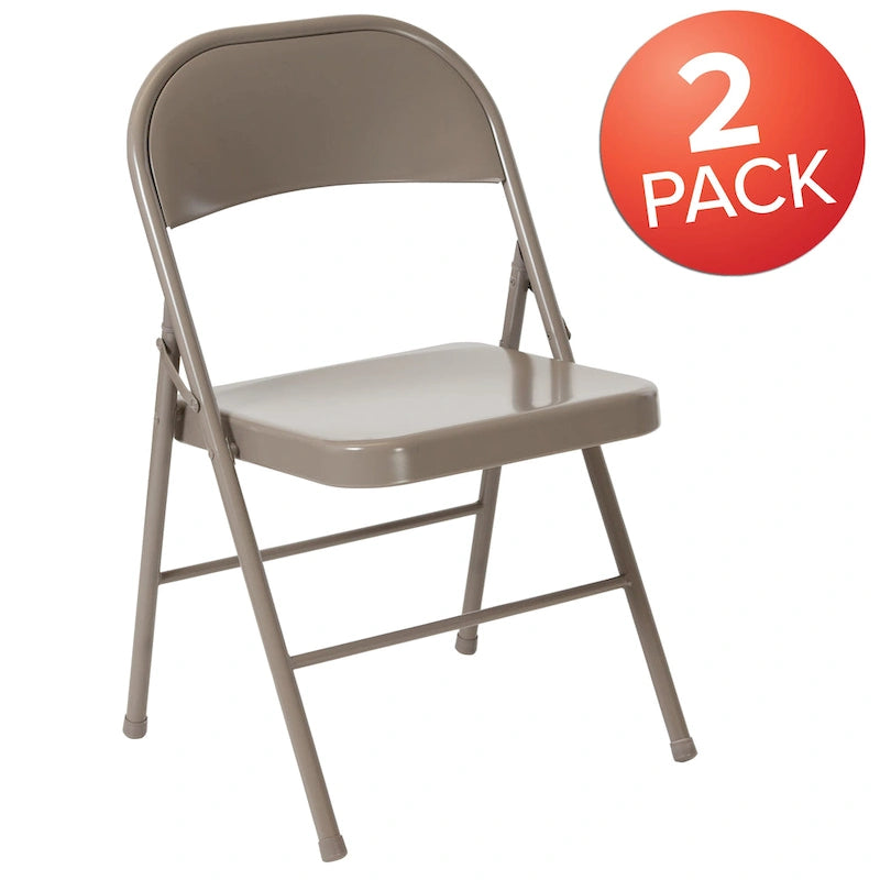 2 Pack Double Braced Metal Folding Chair