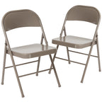 2 Pack Double Braced Metal Folding Chair