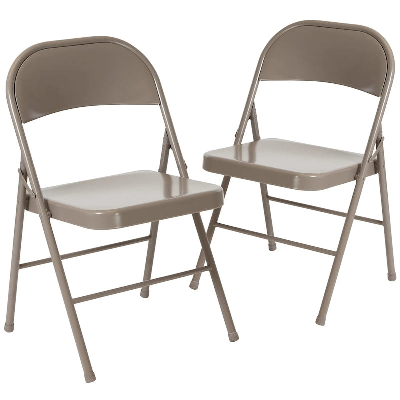 2 Pack Double Braced Metal Folding Chair