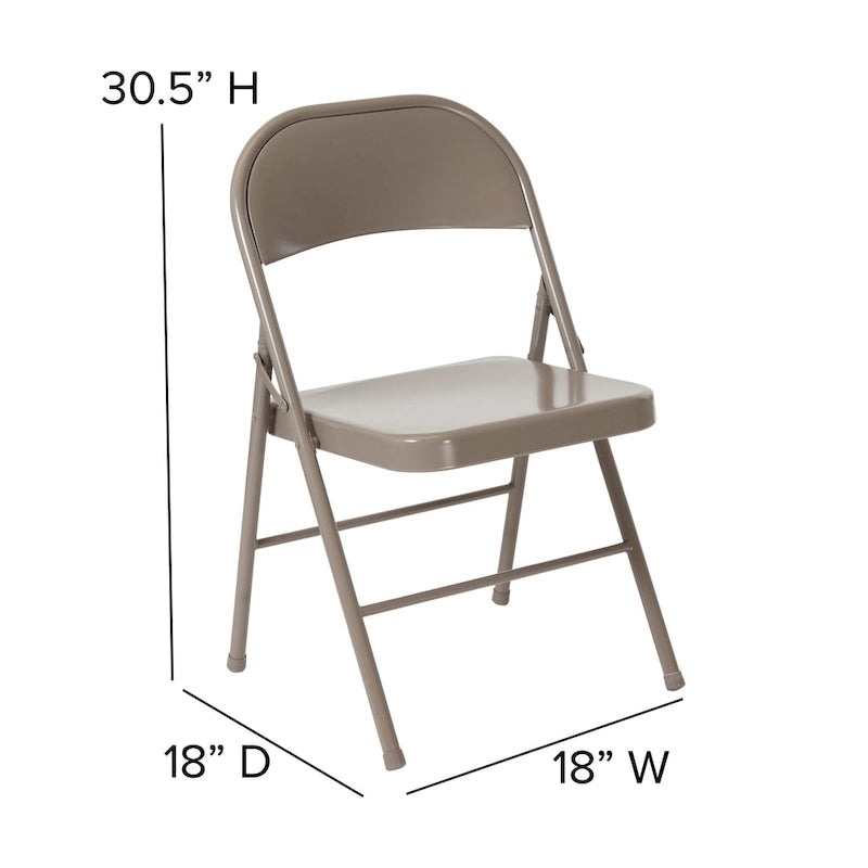 2 Pack Double Braced Metal Folding Chair