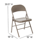 2 Pack Double Braced Metal Folding Chair
