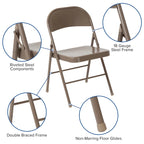 2 Pack Double Braced Metal Folding Chair