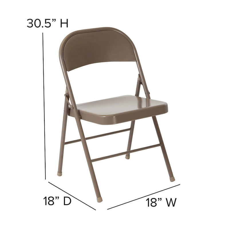 2 Pack Double Braced Metal Folding Chair