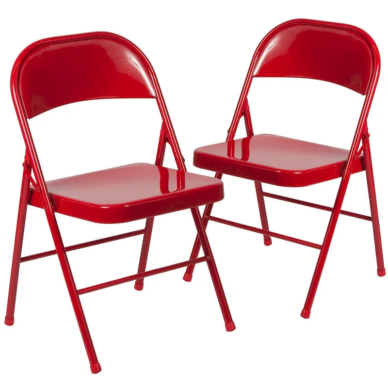 2 Pack Double Braced Metal Folding Chair
