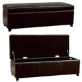 Darcy Espresso Bi-cast Leather Storage Bench