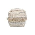 Pasargad Home Grand Canyon Cotton Pouf, Beige