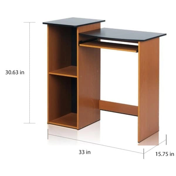 Multipurpose Light Cherry and Black Wood Computer Writing Desk