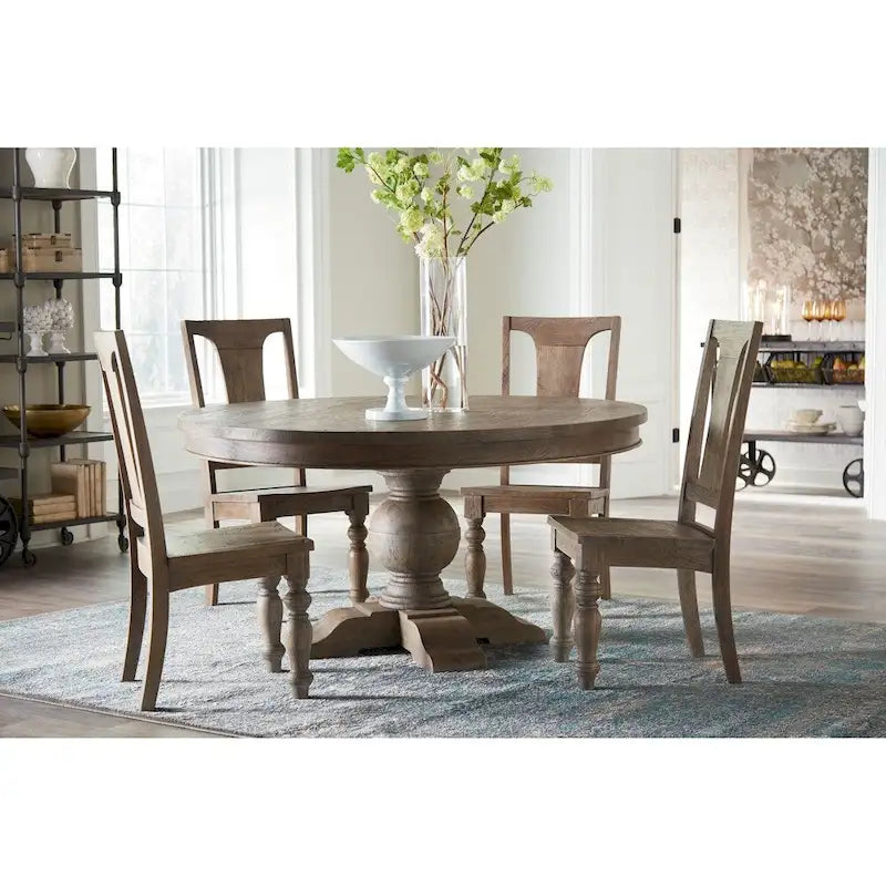 Copper Grove Asperg Grey Weathered Teak 54-inch Round Dining Table