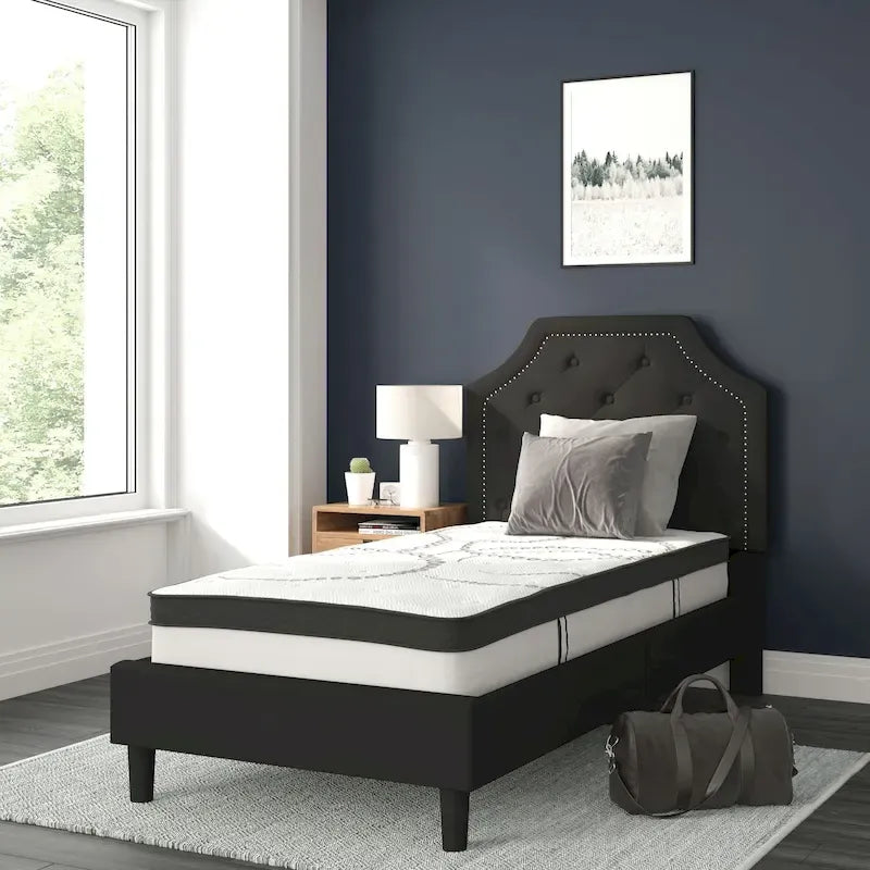 Tufted Platform Bed with 10 Inch Pocket Spring Mattress