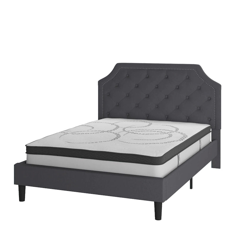 Tufted Platform Bed with 10 Inch Pocket Spring Mattress