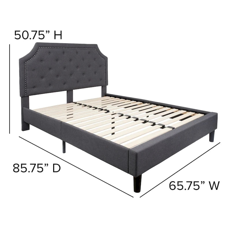 Tufted Platform Bed with 10 Inch Pocket Spring Mattress