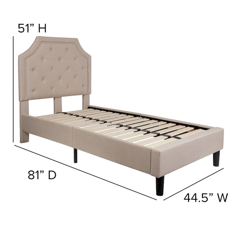 Tufted Platform Bed with 10 Inch Pocket Spring Mattress