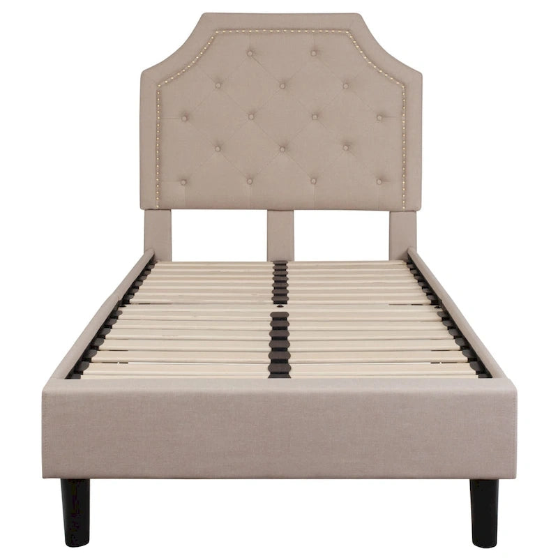 Tufted Platform Bed with 10 Inch Pocket Spring Mattress