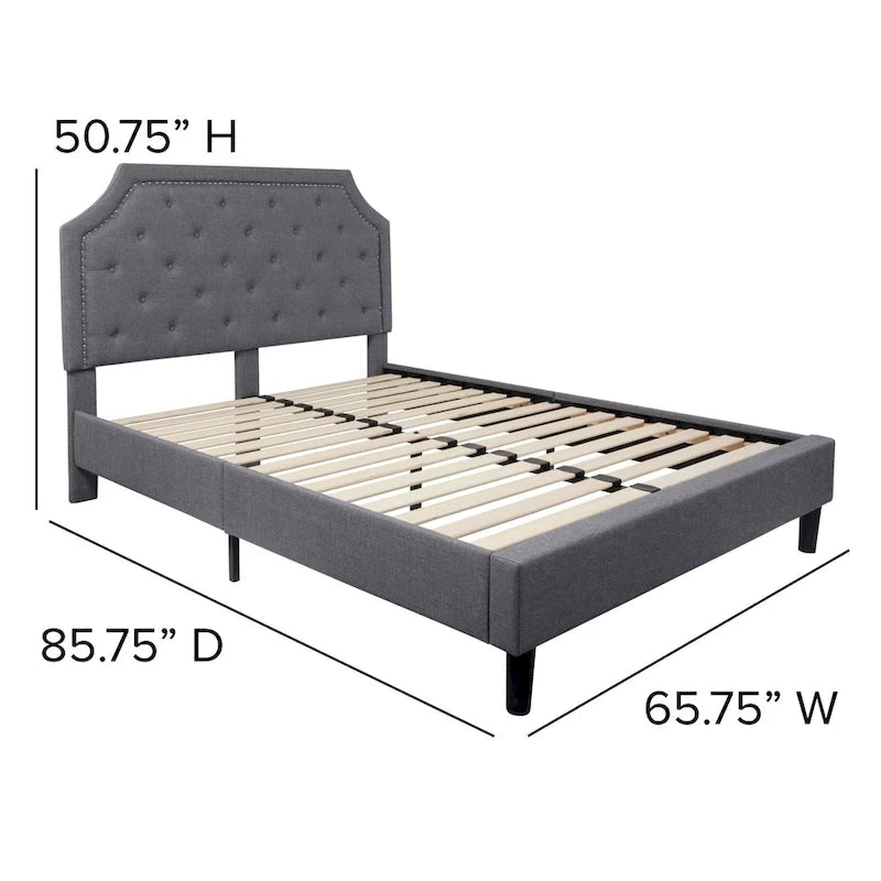 Tufted Platform Bed with 10 Inch Pocket Spring Mattress