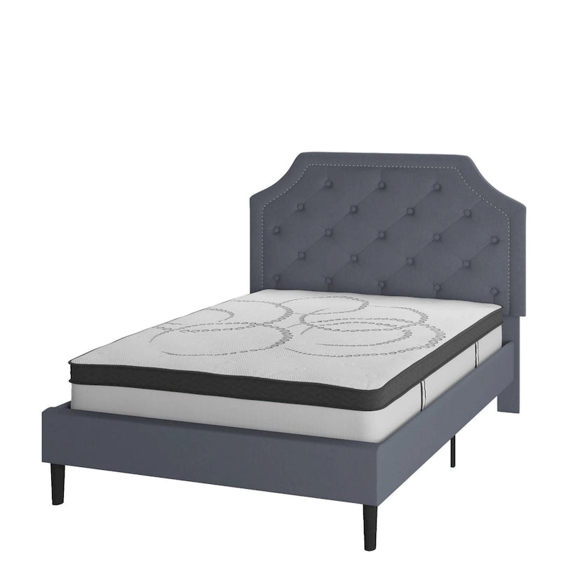 Tufted Platform Bed with 10 Inch Pocket Spring Mattress