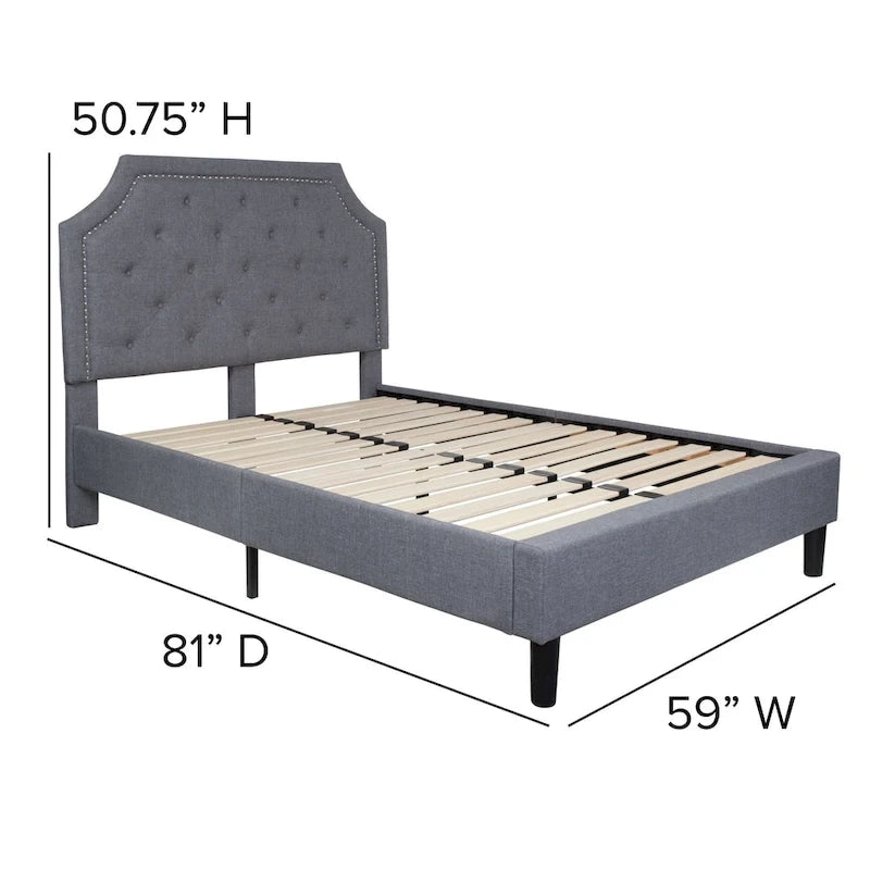 Tufted Platform Bed with 10 Inch Pocket Spring Mattress