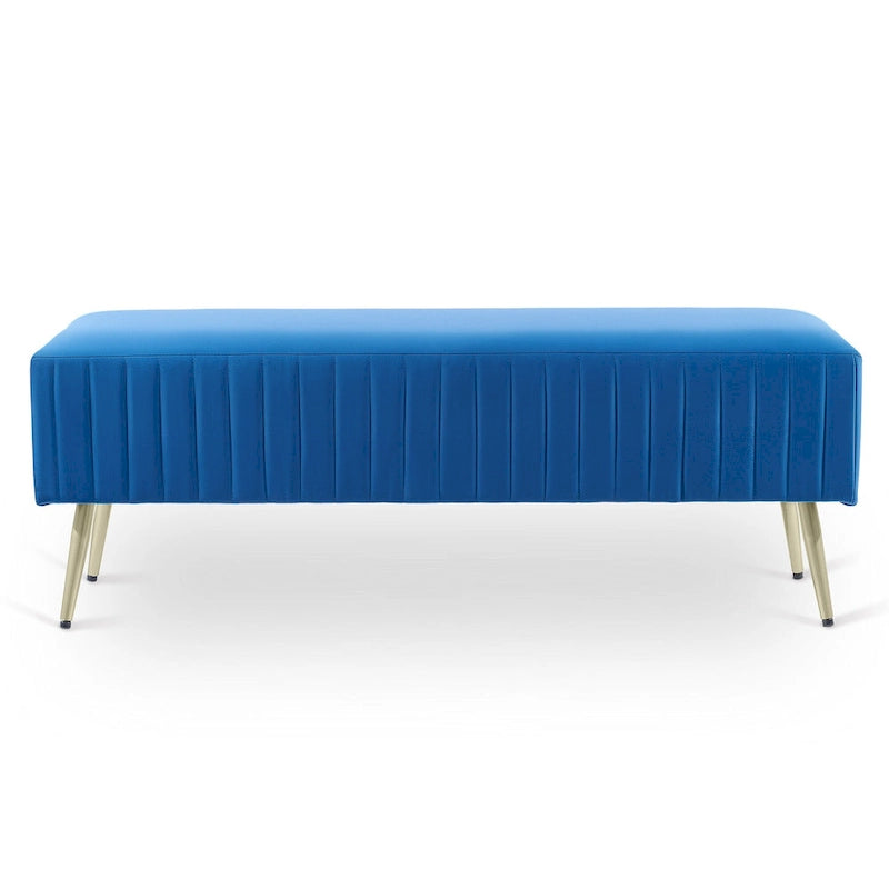 46  Modern Upholstered Bed and Entryway Bench with Padded Velvet Seat