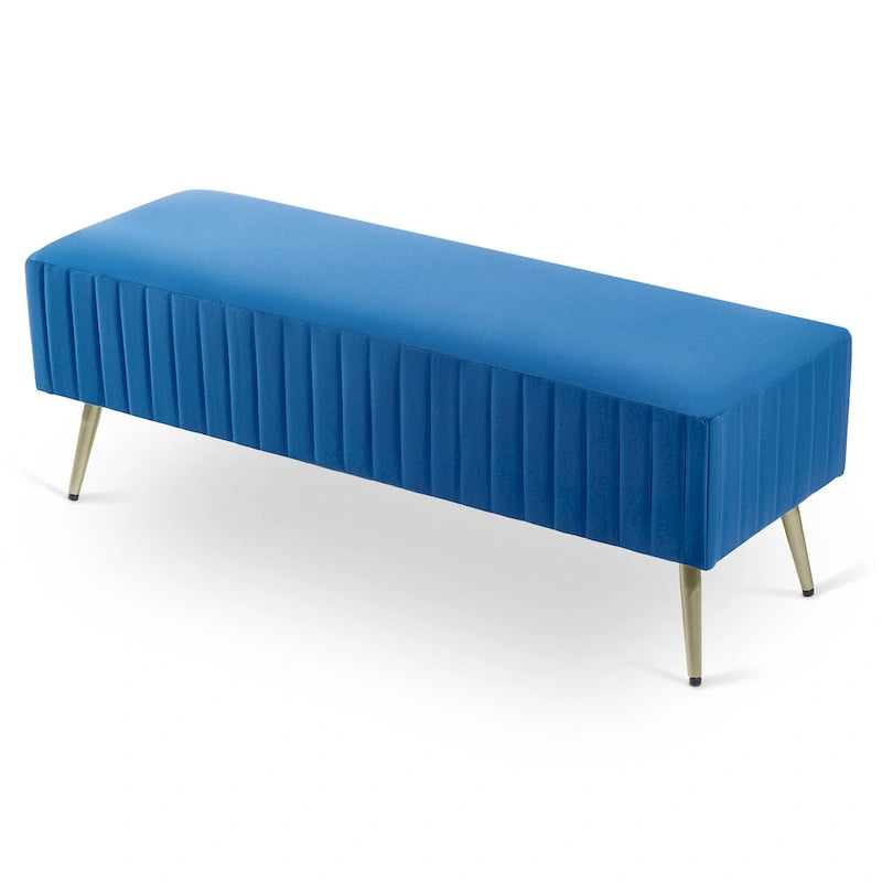 46  Modern Upholstered Bed and Entryway Bench with Padded Velvet Seat
