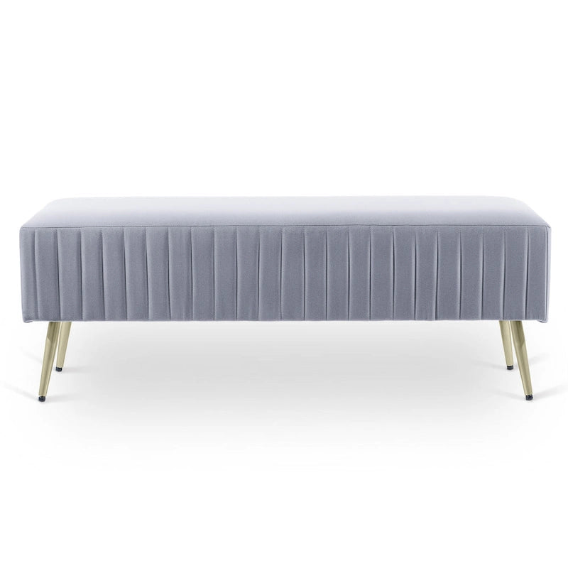 46  Modern Upholstered Bed and Entryway Bench with Padded Velvet Seat