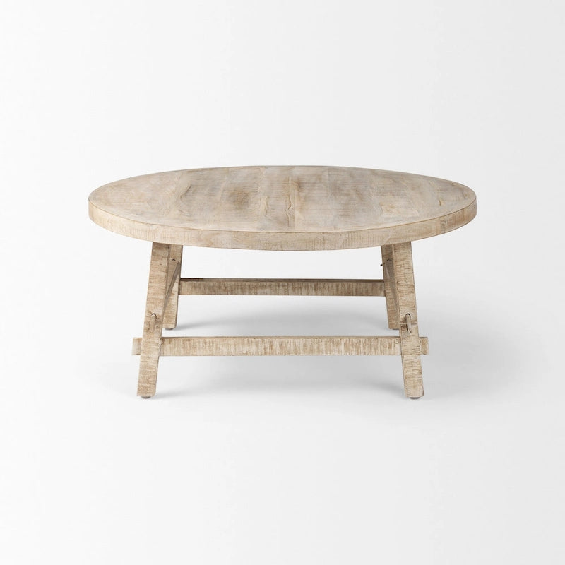 Rosie Blonde Solid Wood 36  Round Coffee Table - 36 L x 36 W x 16 H