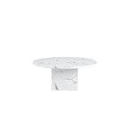 60  Diameter Round Marble Table with Cubical Marble Base